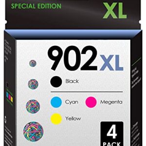 5-Star 902XL Ink 4 Pack Cartridge. Works with HP Officejet Pro 6962 6954 6960 6968 6958 6970 6979 6950 6975 Printers. 4 Pack (Black, Cyan, Magenta, Yellow)