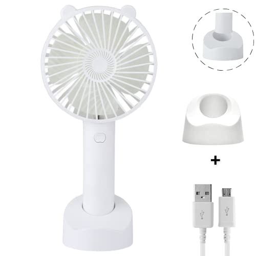 Lisherse Mini handheld portable fan, 3 speeds, handheld fan, small portable fan, battery fan, usb fan portable rechargeable, lash fan, travel fan, phone fan, face fan (white)