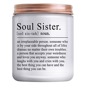 Sister Gifts from Sister, Funny Women Gifts for Sister in Law Christmas&Thanksgiving Mothers Day Birthday Gift for Soul Sister Mom BFF Boss Colleague Friend Present Lavender Candle