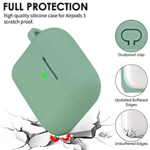 Case for Airpods 3rd Generation (2021), Filoto Cute Apple Airpod 3 Case Cover for Women Girls, Silicone Case with Wristlet Bracelet Keychain Credit Card Holder Purse Accessories (Cactus Green)