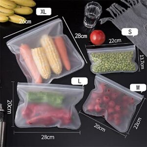 4Pcs/Set Silicone Food Storage Bags, Reusable Silicone Freezer Fresh-Keeping Bag Container