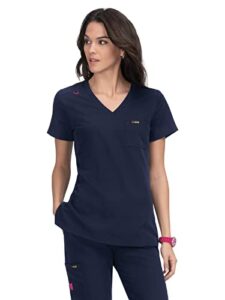 koi french bull f102 women's coco scrub top navy 2xl