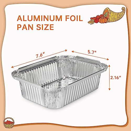 AKEROCK Thanksgiving Leftover Containers with Lids, Thanksgiving to go Containers, Tin Foil, 36 Pieces Total