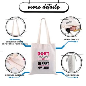 CMNIM Funny Veterinarian Tote Bag Don't Piss Me Off Neutering Is Part Of My Job Vet Tech Gifts for Vet Assistant Graduation Grocery Bag (Veterinarian Tote Bag)