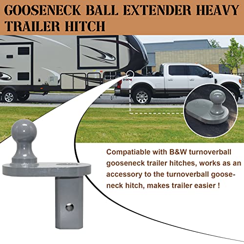 GNXA4085 Gooseneck Ball Extender, Heavy Trailer Hitch for B&W Trailer Hitches Turnoverball Gooseneck Hitch Extender, 4 Inches Offset, 20000 lbs GTW/ 5000 lbs VTW, 2-5/16 Inch Diameter Ball