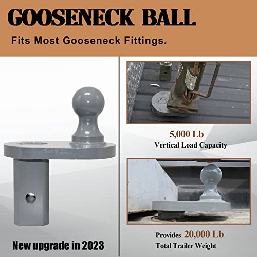 GNXA4085 Gooseneck Ball Extender, Heavy Trailer Hitch for B&W Trailer Hitches Turnoverball Gooseneck Hitch Extender, 4 Inches Offset, 20000 lbs GTW/ 5000 lbs VTW, 2-5/16 Inch Diameter Ball