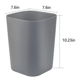 Besli 2 Gallon Small Trash Can Garbage Can Wastebasket for Bathroom Bedroom Kitchen Office,Pack of 3 (Gray)