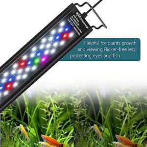 SEAOURA Led Aquarium Light for Plants-Full Spectrum Fish Tank Light with Timer Auto On/Off, 18-24 Inch, Adjustable Brightness, White Blue Red Green Pink LEDs with Extendable Brackets for Freshwater