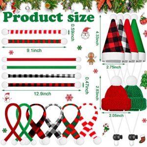 12 Pieces Christmas Guinea Pig Costume Chicken Hat Scarf Set Xmas Hat and Scarf Rabbit Christmas Clothes Festival Small Animal Outfits for Hen Duck Hamster Guinea Pig Kitten Puppy Parrot