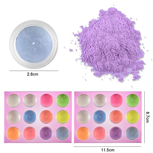 BAIYIYI Glow in The Dark Powder,Pack of 24 Luminous Pigment Powder Night Fluorescent UV Neon Color Changing Pigment Dust for DIY Nail Art Slime Resin Acrylic Paint Ink Non-Toxic