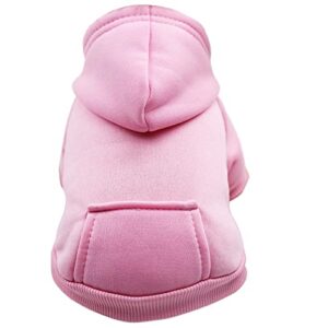 puppy hoodie sweater clothes fall winter dog boy medium fleece for small warm girl with pocket dogs - pet clothes large breed dog clothes female (pink, s)