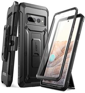 supcase unicorn beetle pro series case for google pixel 7 pro (2022 release), full-body rugged belt-clip & kickstand case with built-in screen protector (black)