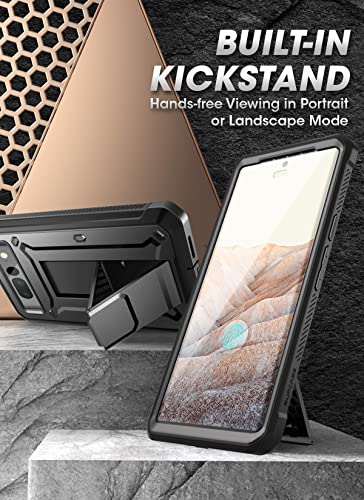 SUPCASE Unicorn Beetle Pro Series Case for Google Pixel 7 Pro (2022 Release), Full-Body Rugged Belt-Clip & Kickstand Case with Built-in Screen Protector (Black)