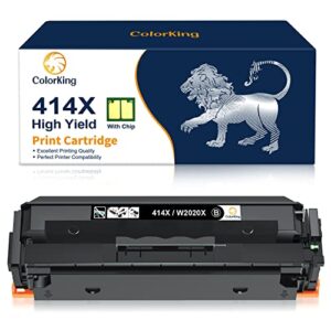 colorking (with chip) compatible toner cartridge replacement for hp 414x w2020x 414a w2020a high yield for color pro mfp m479fdw m479fdn m454dw m454dn enterprise m455dn mfp m480f printer (1 black)