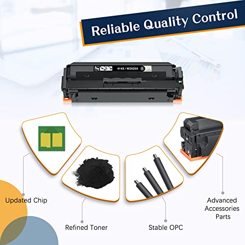 Colorking (with CHIP) Compatible Toner Cartridge Replacement for HP 414X W2020X 414A W2020A High Yield for Color Pro MFP M479fdw M479fdn M454dw M454dn Enterprise M455dn MFP M480f Printer (1 Black)