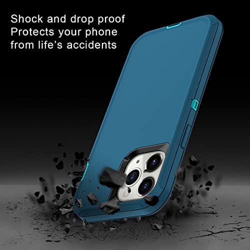 I-HONVA for iPhone 11 Pro Case Shockproof Dust/Drop Proof 3-Layer Full Body Protection [Without Screen Protector] Rugged Heavy Duty Durable Cover Case for Apple iPhone 11 Pro 5.8 Inch,Turquoise