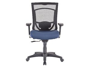 tempur-pedic tp7000 mesh back fabric task chair, black and cobalt (tp7000-cobalt)
