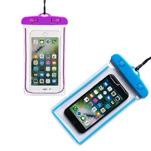 FASPLORE 2 pcs Waterproof Phone Pouch Dry Bag Pouch Tablet case Multicolor