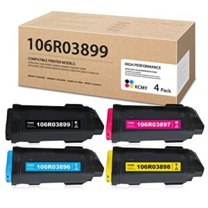 dophen c600/c605 4-pack 106r03899 106r03896 106r03897 106r03898 standard capacity toner cartridge set replacement for xerox c600 c600n c600dt c600dx c605 c605x c605xlm printers (bk+c+m+y)