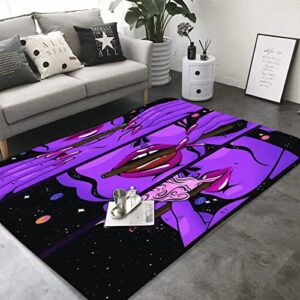 ZGH 3x5 Ft Super Soft Indoor Modern Area Rug Rugs for Living Room Bedroom Psychedelic Smoke Cool Girl 60x39 Inch Rug