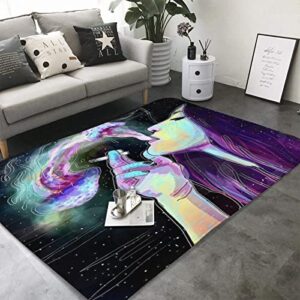 3x5 ft super soft indoor modern area rug rugs for living room bedroom trippy smoke cool girl 60x39 inch rug