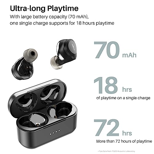 TOZO NC7 All-Function Hybrid Active Noise Cancelling Wireless Earbuds, Bluetooth 5.3 Headphones with Ultra Long 72H Playtime, in-Ear Detection, App Customization, Immersive Sound Deep Bass Headset