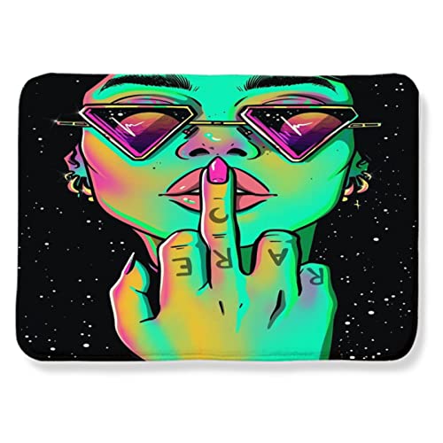 ZGH 3x5 Ft Super Soft Indoor Modern Area Rug Rugs for Living Room Bedroom Cool Psychedelic Girl with Glasses 60x39 Inch Rug