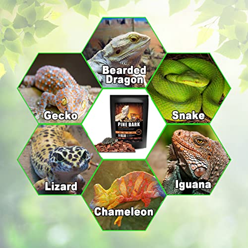 BNOSDM Reptile Bark Bedding Lizard Natural Wood Granule Substrate Clean Breeding and Bedding Flooring for Lizard Bearded Dragon Gecko Chameleon Tortoise