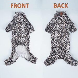 Harikaji Leopard Cat Pajamas, Doggy Kittens Jammies Onesie PJS, Dog Cat Shirt Stretchable Dog Jumpsuit Bodysuit L