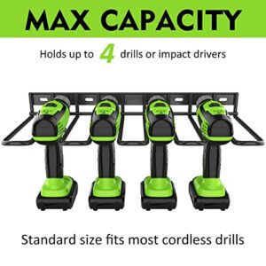 ENONCI Drill Holder Wall Mount,Power Tool Organizer Wall Mount, Thickened Drill Rack, Heavy Duty Drill Organizer for Garage Pegboard Workshop