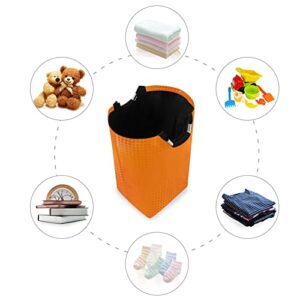 Kigai Laundry Basket Orange Dotted Line Laundry Hamper Portable Collapsible Laundry Baskets Round Dirty Clothes Basket Toy Baskets Storage 50L