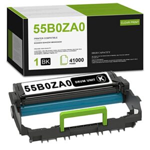 eaxiuce compatible b3340 55b0za0 imaging unit replacement for lexmark b3340dw b3442dw mb3442adw printer, 55b0za0 (1 pack, black)