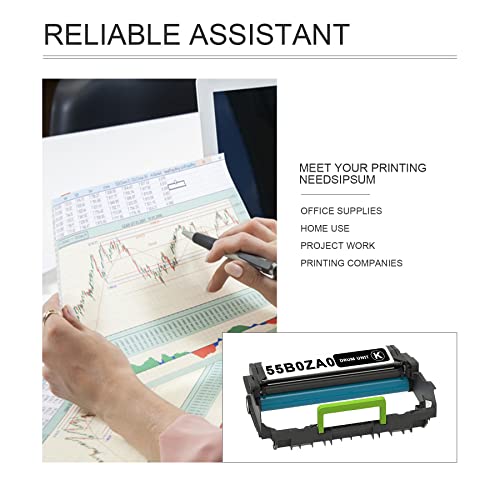 EAXIUCE Compatible B3340 55B0ZA0 Imaging Unit Replacement for Lexmark B3340dw B3442dw MB3442adw Printer, 55B0ZA0 (1 Pack, Black)