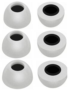 jnsa replacement memory foam ear tips noise canceling foam eartips ear plug ear tip gels compatible with soundcore sport x10 /liberty 3 pro /life p3i , [fit in case],3 pairs,for sound core ,foam white