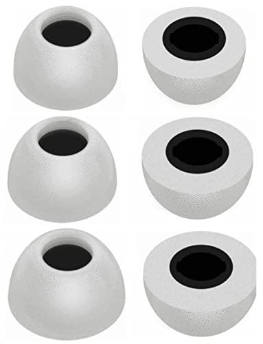 JNSA Replacement Memory Foam Ear Tips Noise Canceling Foam Eartips Ear Plug Ear Tip Gels Compatible with Soundcore Sport X10 /Liberty 3 Pro /Life P3i , [Fit in Case],3 Pairs,For Sound core ,foam White