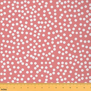 girl dots upholstery fabric by the yard modern geometric dots fabric by the yard polka dots decorative fabric for quilting sewing farmhouse watercolor indoor outdoor fabric, 1 yard, pink white