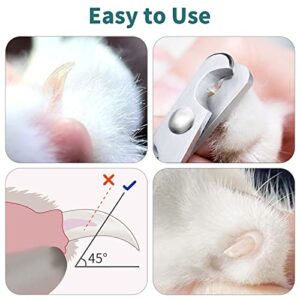 Cat Nail Clipper, Claw Trimmer Made of Stainless Steel, Clean Cut, No Shred, Mirror Finish. Small Animal Nail Clippers for Cats, Kittens, Bunny, Kittys, Puppy, Rabbit, Gatos, and More Pet