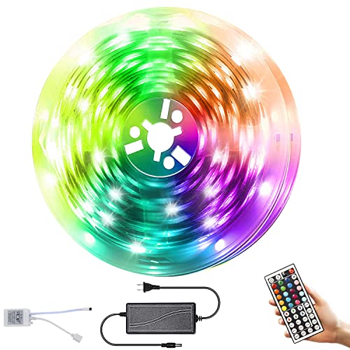 haffy 16.4ft LED Strip Lights RGB Color Changing 5050 LED Lights for Home Kitchen Room Christmas Dorm Room, Bar, with IR Remote Control