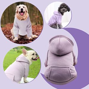 Totruning Hoodie Dogs Sweater Girl with Pocket Fleece Fall Winter Dog Boy Puppy for Small Medium Clothes Warm - Pet Clothes Shirts for Large Dogs Female (Purple, L)