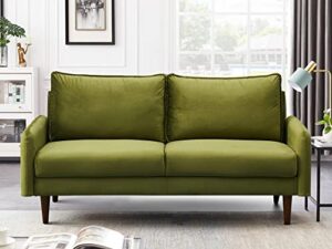 bonrcea modern sofa tufted couch love seats, army green