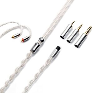 hifigo qoa rum silver plated occ earphone cable, 4-pin 6n occ& occ cable for mmcx / 0.78mm (for mmcx)