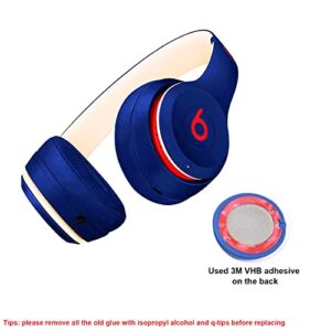Sqrgreat Solo 2 Ear Pads Replacement for Beats Solo 3 Solo 2 Wireless Headphones, Memory Foam Protein Leather Ear Pads Replacement Earbuds Cushion(Not Fit Solo 2 Wired, Blue)