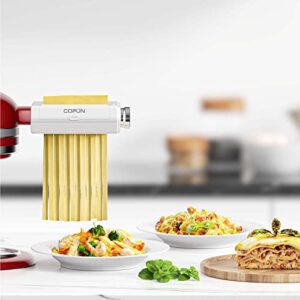 Pasta Attachment for Kitchenaid Mixer Cofun 3 in 1 Kitchen Aid Pasta Maker Assecories Included Pasta Sheet Roller, Spaghetti Cutter, Fettuccine Cutter