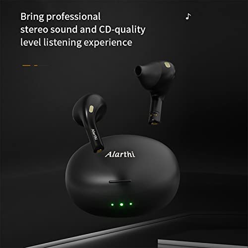 Alarthi Wireless Earbuds,Bluetooth Headphones with Slide Wireless Charging Case,True Wireless Noise Cancelling Earbuds,HiFi Stereo Earphones for Running,Fitness and Work,Frosted Dark Green