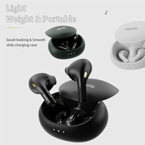 Alarthi Wireless Earbuds,Bluetooth Headphones with Slide Wireless Charging Case,True Wireless Noise Cancelling Earbuds,HiFi Stereo Earphones for Running,Fitness and Work,Frosted Dark Green