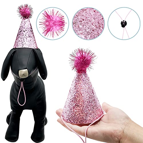 PET SHOW 10pcs Small Dog Birthday Hat Set for Boys Girls Medium Large Dogs Cat Kitten Puppies Party Hats with 0-9 Numbers 10 Glue Grooming Accessories