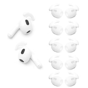 yutoner ear hooks and covers accessories compatible with apple airpods 1 & 2 3 or earpods headphones/earphones/earbuds (5 pairs) (clear)
