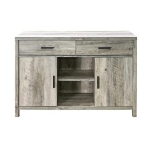 ice armor 99-78108fv-greypine 47" w sideboard storage modern dining server cupboard buffet table with two cabinets and drawers in grey pine finish