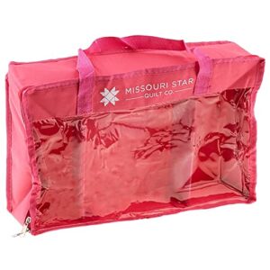 missouri star storage bag for precut fabrics for quilting | sewing box organizer holds fat quarters, charm packs, layer cakes not4051 missouri star precut storage bag - large pink