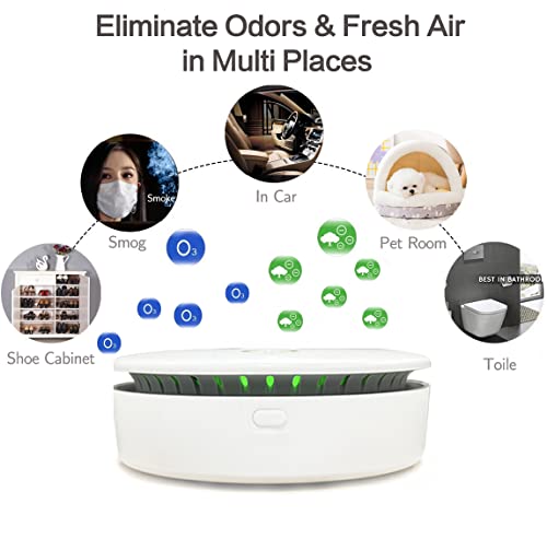 Portable Ozone Ionic Air Purifier Rechargeable 2 in 1, Purifying Air and Eliminate Odor